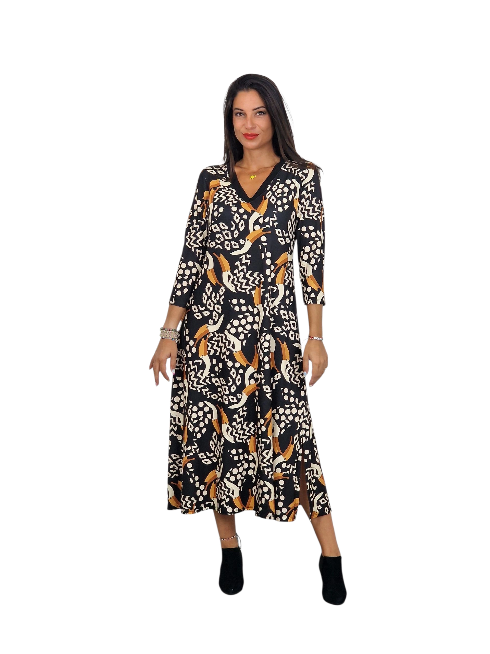 VESTIDO MIDI ESTAMPADO