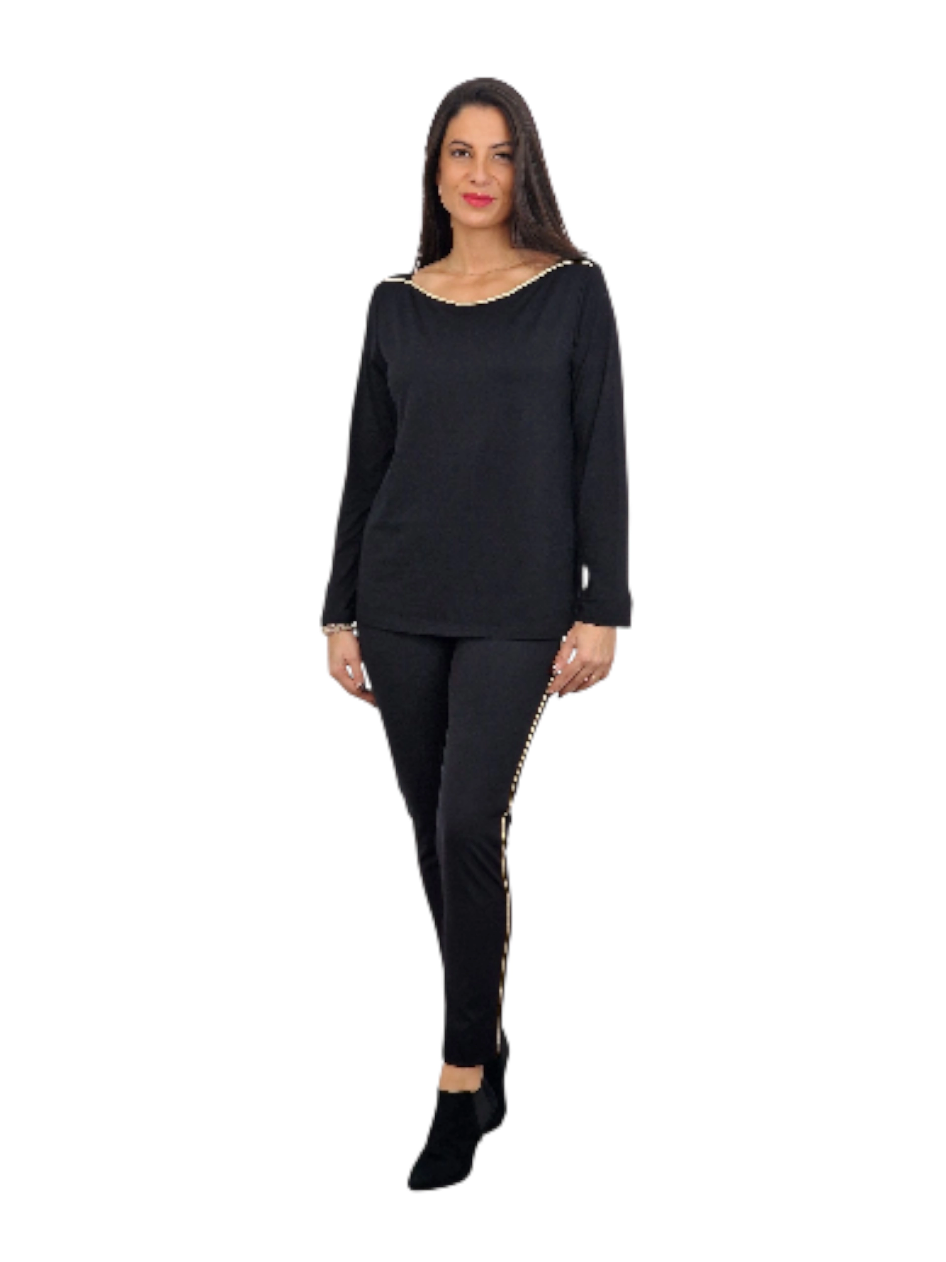 PANTALON TIRA LATERAL DORADA