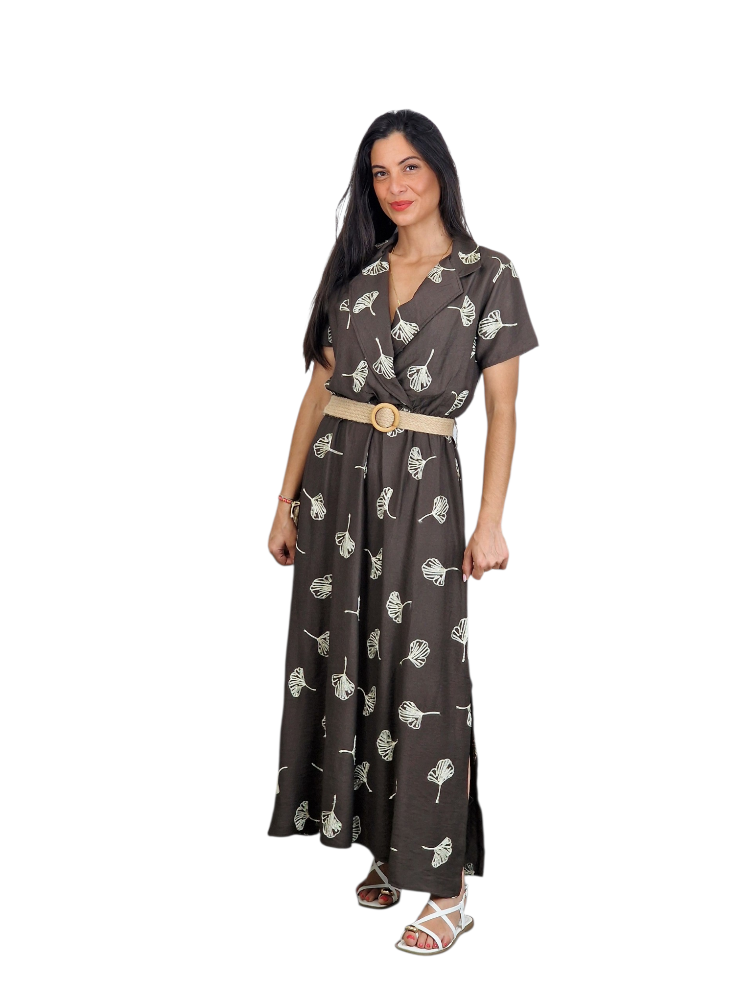 VESTIDO CINTO RAFIA